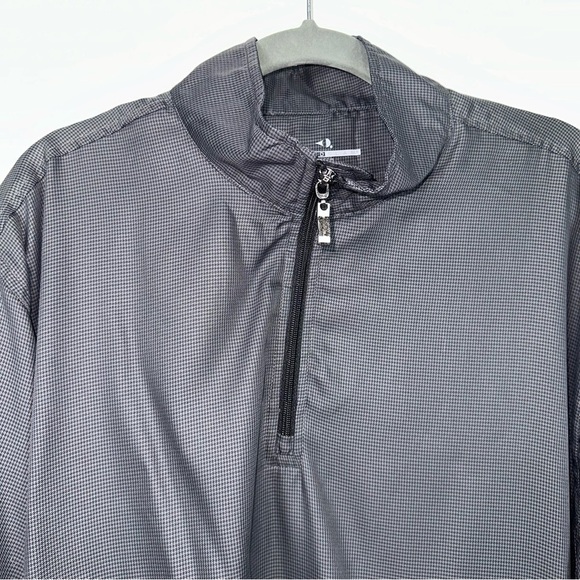GRAND SLAM Men's M Golf Pullover Windbreaker Jacket Houndstooth Lined 1/4 Zip - Picture 2 of 10